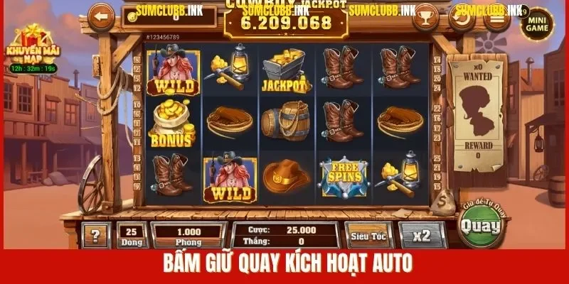 Bấm giữ quay kích hoạt auto